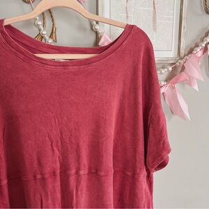 Burgundy Super Soft Oversized Boho Blouse, Size 2-3X